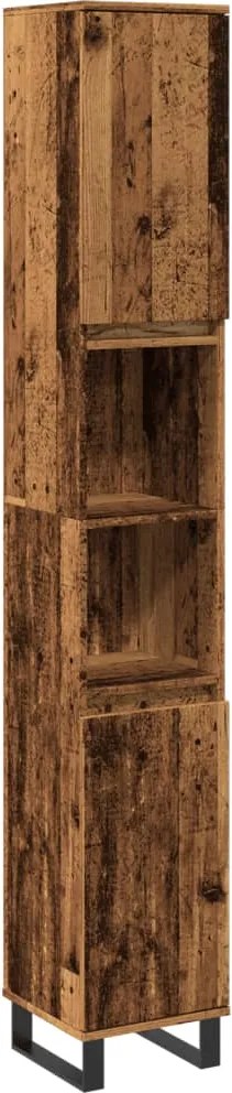 vidaXL Dulap de baie, lemn vechi, 30x30x190 cm, lemn prelucrat