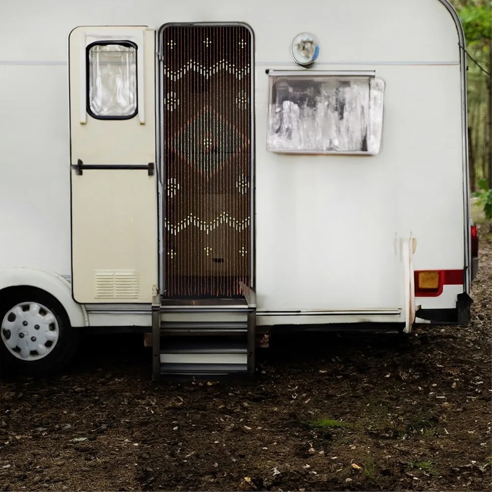 Draperie în culoare naturală din bambus 90x200 cm cu prindere la ușă Rhombus – Maximex