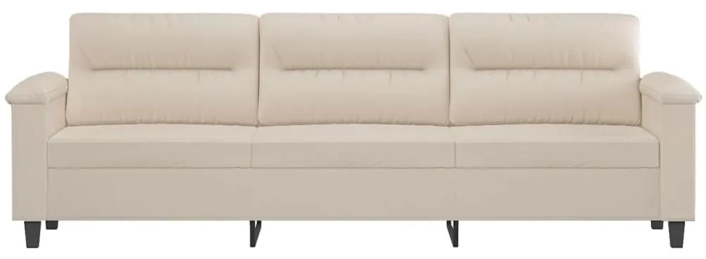 Canapea cu 3 locuri, crem, 210 cm, tesatura microfibra Crem, 240 x 77 x 80 cm