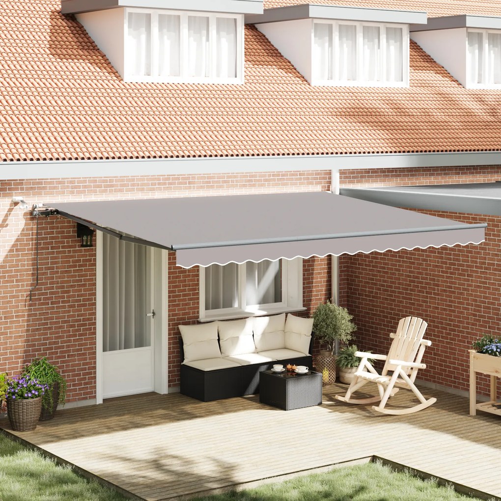 vidaXL Marchiză retractabilă automată cu LED gri deschis 450x300 cm