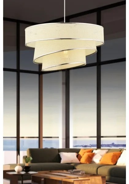 Lustră suspendată cu cablu COUPER 1xE27/60W/230V alb/crom lucios