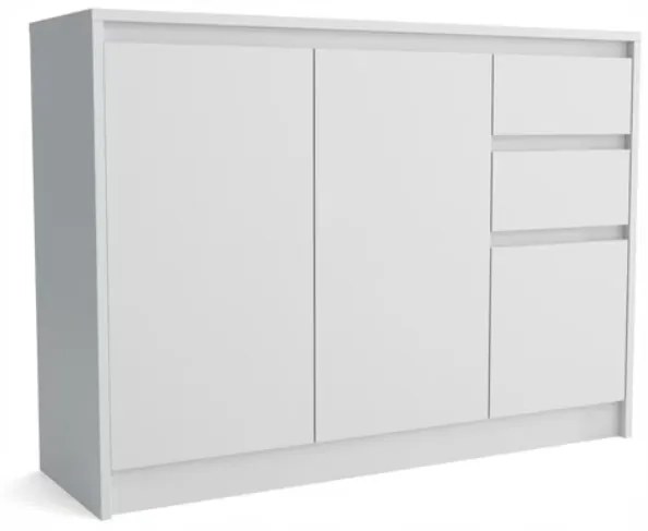 Comoda cu 3 usi si 2 sertare, alb, 112 82 35 cm, Bortis Impex alb, 112 cm, 82 cm, 35 cm