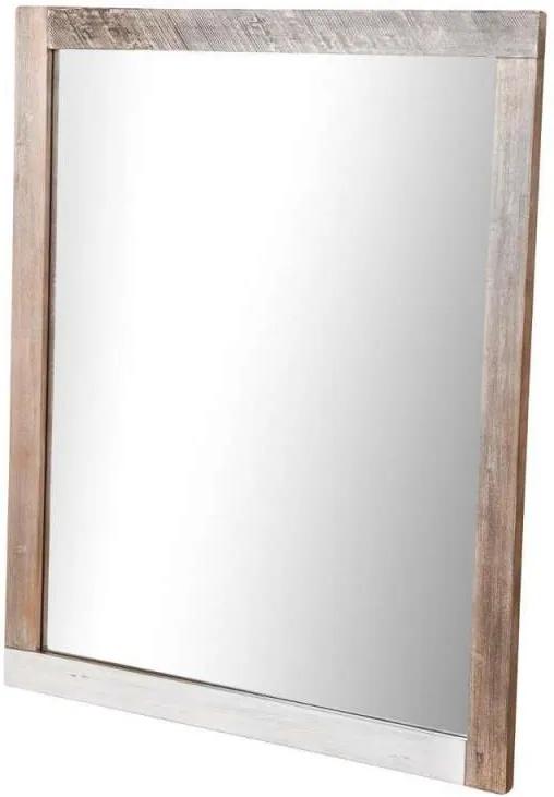 Oglindă de perete Beth, 100x120x3 cm, lemn de acacia/ mdf/ metal, gri/ negru
