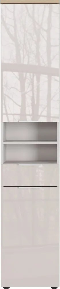 Dulap de baie crem înalt/îngust cu aspect lucios 39x190 cm Tavira – Germania