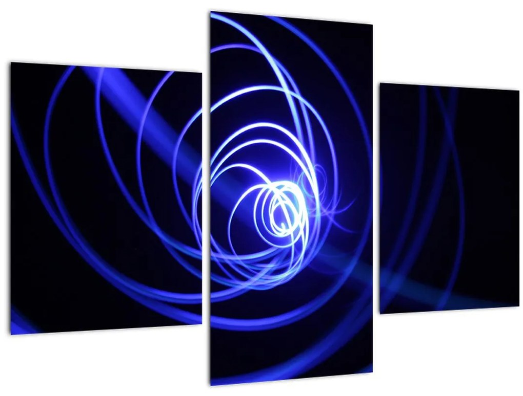 Tablou cu spirale albastre (90x60 cm)