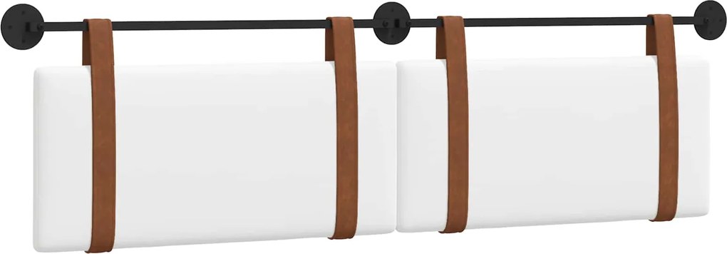vidaXL Cap de pat suspendat Pe perete Alb 170 x 55 x 5 cm PU antic