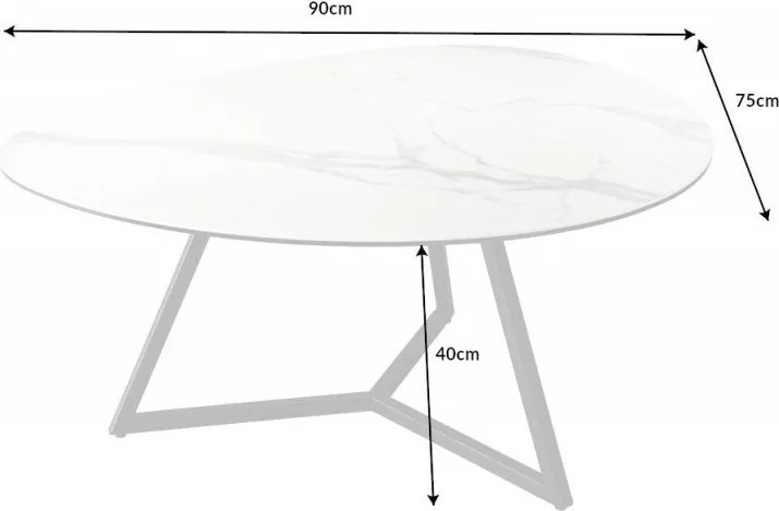 Masuta moderna Marvelous alb 90cm