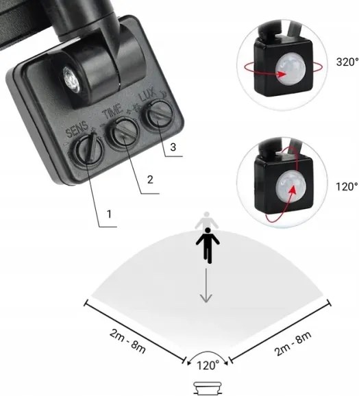 Proiector LED de exterior cu senzor LED/100W/230V 4000K IP65 negru