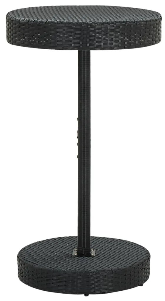 vidaXL Masă de grădină, negru, 60,5 x 106 cm, poliratan