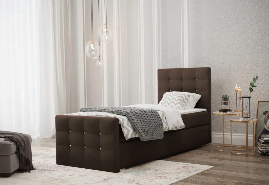 Expedo Pat tapitat boxspring MARTYN, 90x200, cosmic 10, dreapta