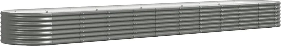 vidaXL Strat înălțat grădină gri 440x80x36cm oțel galvanizat
