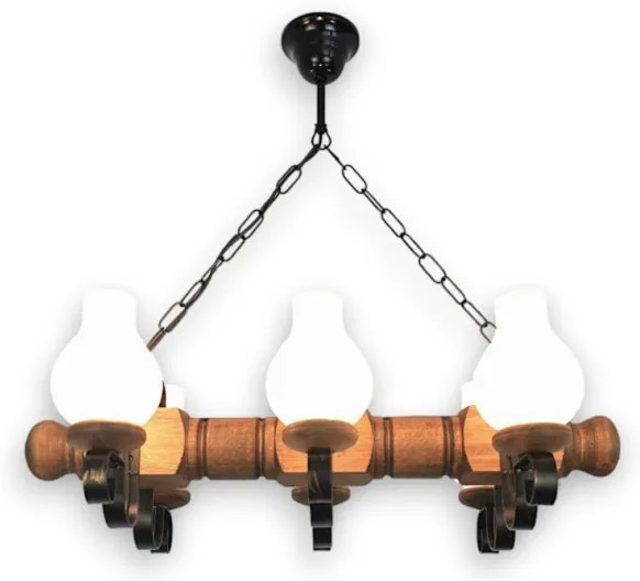 Lustră pe lanț Brilagi RUSTIC 6xE14/40W/230V fag