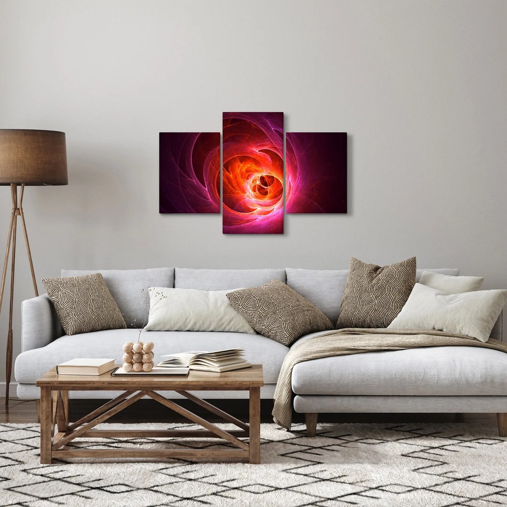 Tabloul modern cu abstracțiune roz (90x60 cm)