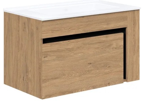 Dulap sub lavoar Stokes 80 cm, stejar auriu