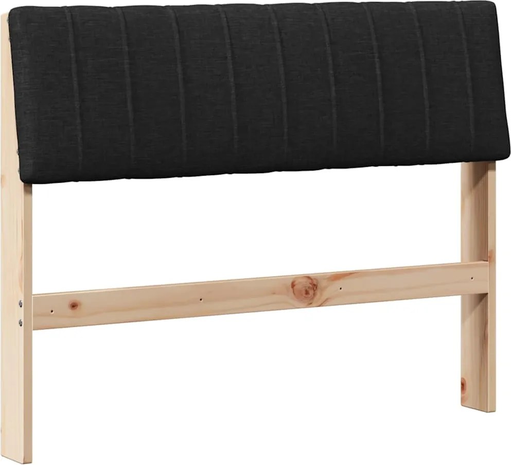 vidaXL Tăblie tapițată Negru 100 cm Lemn de pin masiv