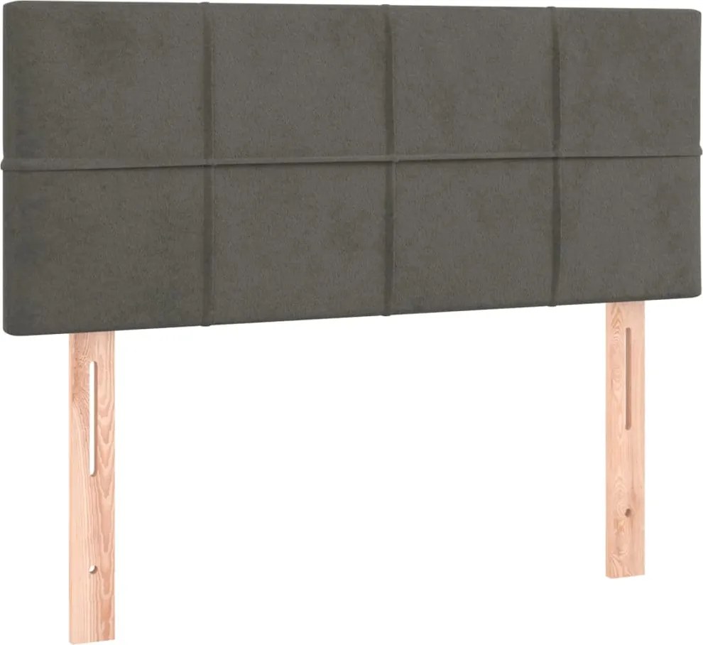 vidaXL Tăblie de pat, gri închis, 100x5x78/88 cm, catifea