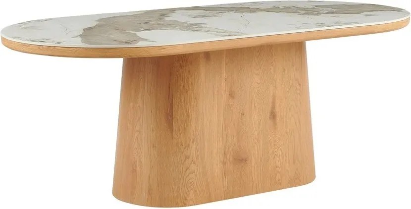 Masa ovala, Ceramica Alba, Furnir Nuc, UNIQUE 200cm A-46381 VC