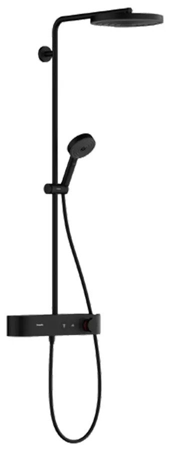 Coloana de dus cu baterie termostatata Hansgrohe Pulsify S 3 tipuri de jet negru mat