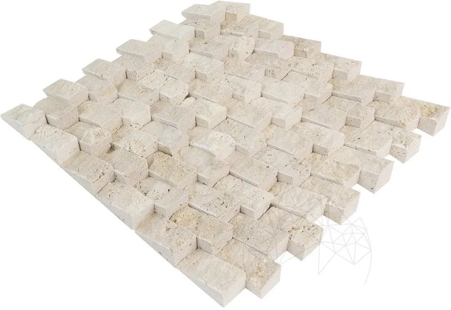 Mozaic Travertin Classic Scapitat Siding 2.5 x 5 cm