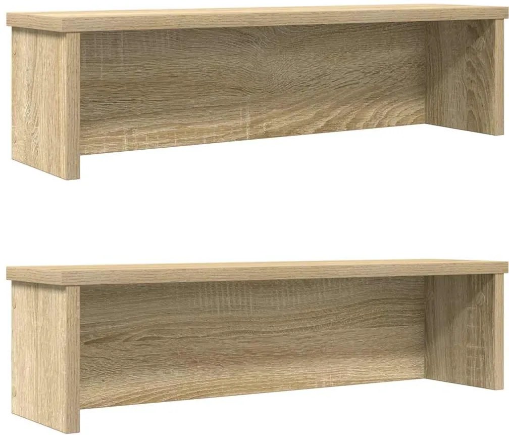 vidaXL Rafturi de bucătărie stivuibile 2 buc Stejar Sonoma 60x15x16 cm