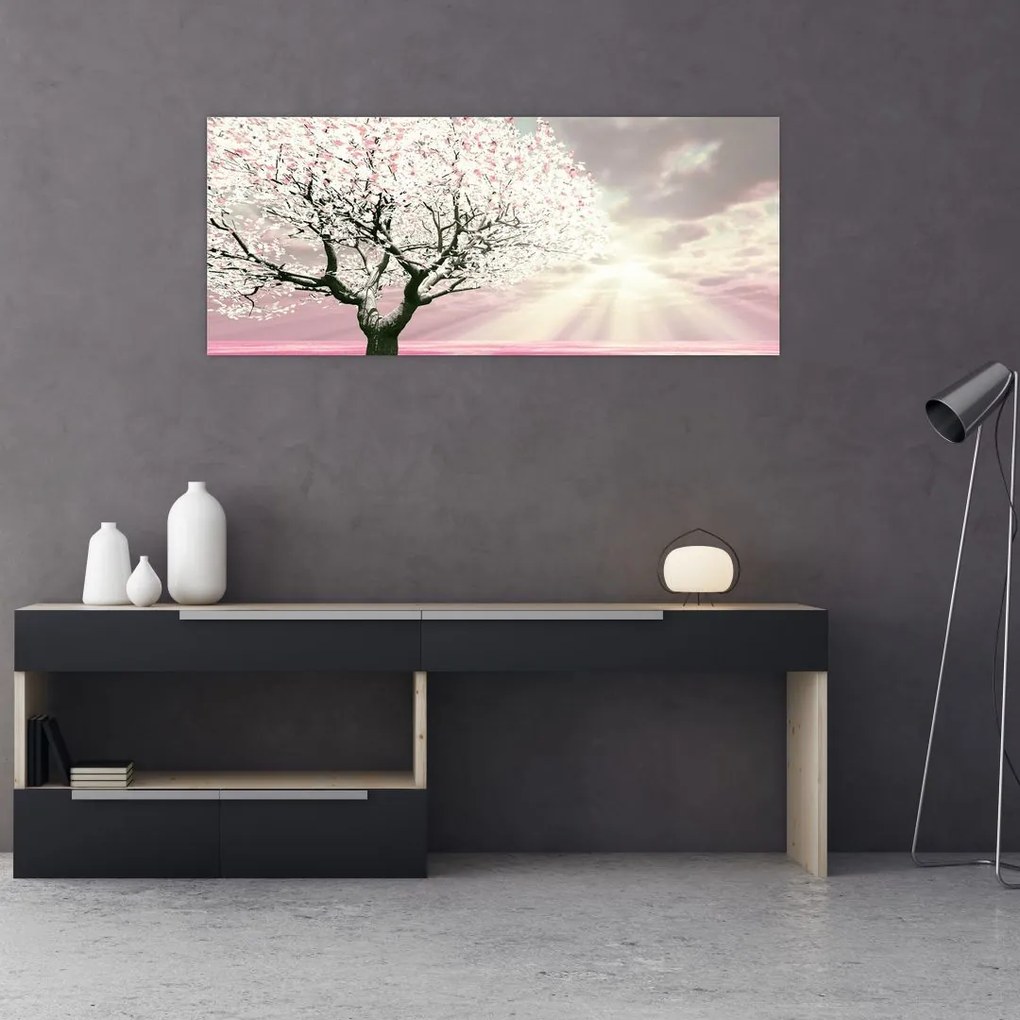 Tabloul copacului roz (120x50 cm)