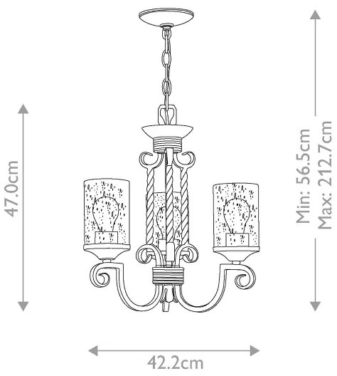 Lustră pe lanț Hinkley HK-CASA3 CASA 3xE27/60W/230V