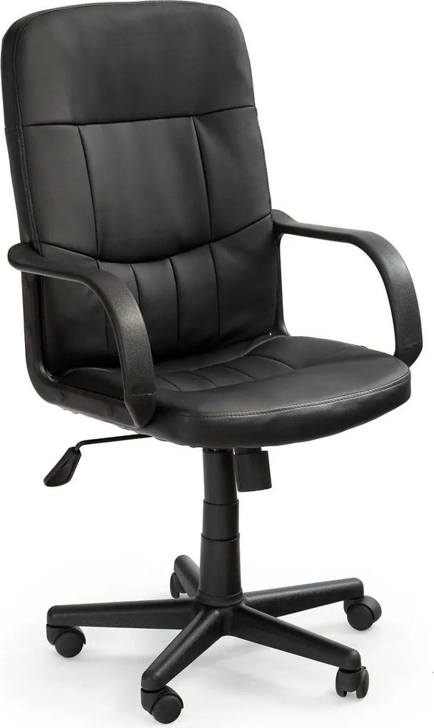 Scaun birou DENZEL, negru, piele ecologica, 58x60x100/110 cm