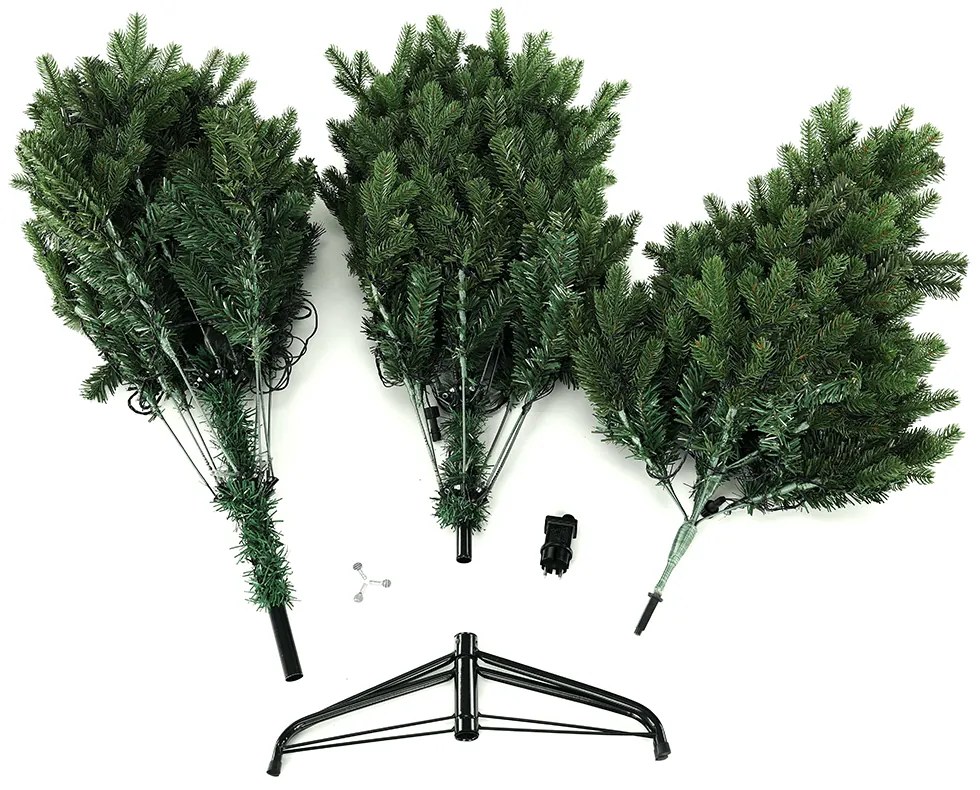 Brad de Crăciun de calitate 3D, cu lumini, verde, 180 cm, LED 300, CHRISTMAS TYP 6