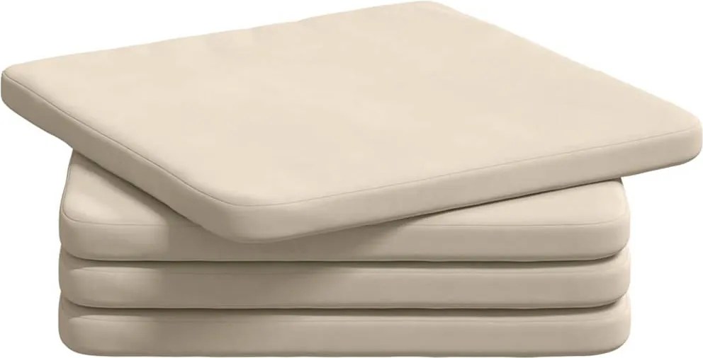 vidaXL Perne de Șezut 4 pcs Bej 40 x 40 x 3 cm Țesătură din microfibră
