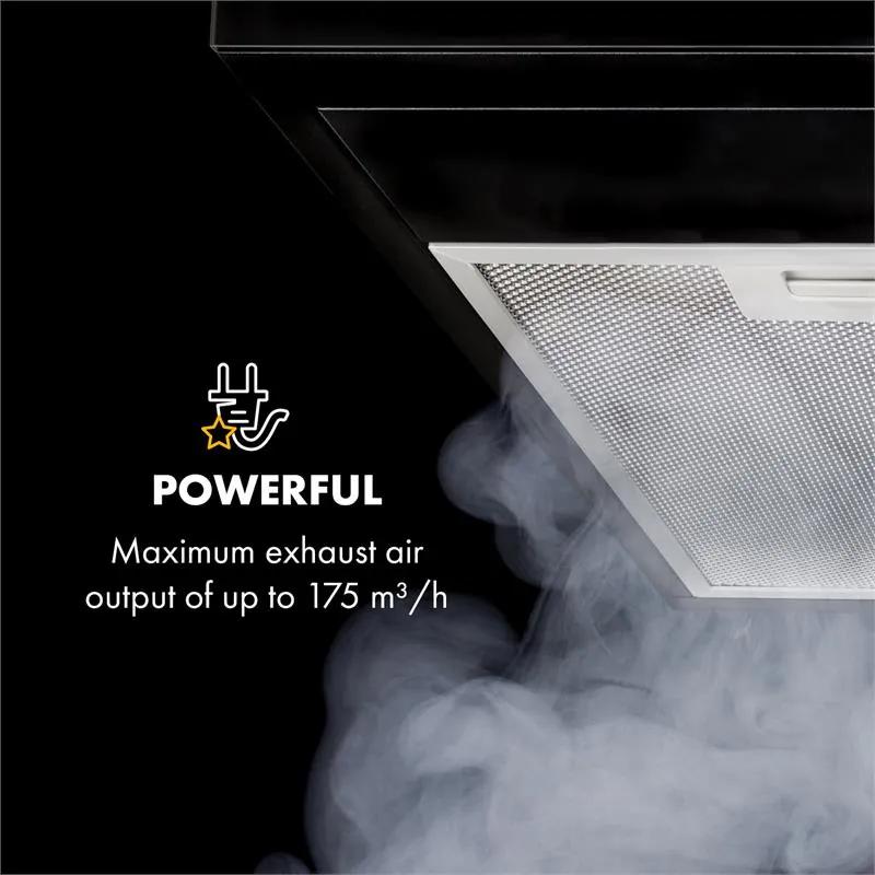 Contempo Neo, hota de bucătărie subcounter 60cm, 175m³ / h, LED, din oțel inoxidabil acrilic, negru