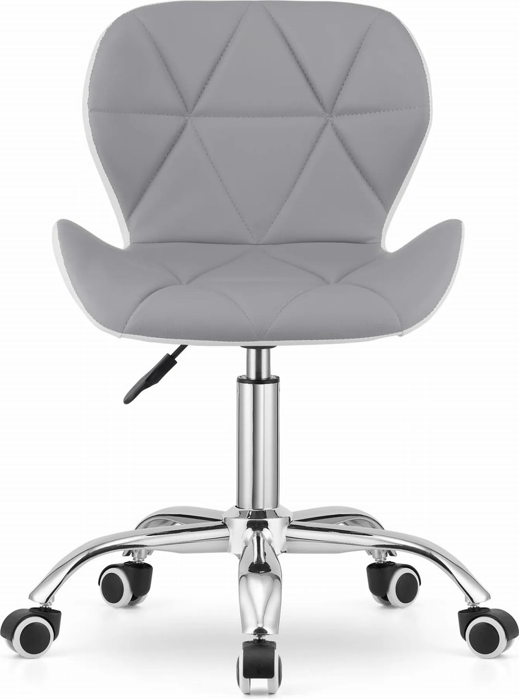 OFERTA Scaun de birou alb-gri AVOLA din piele eco II. calitate