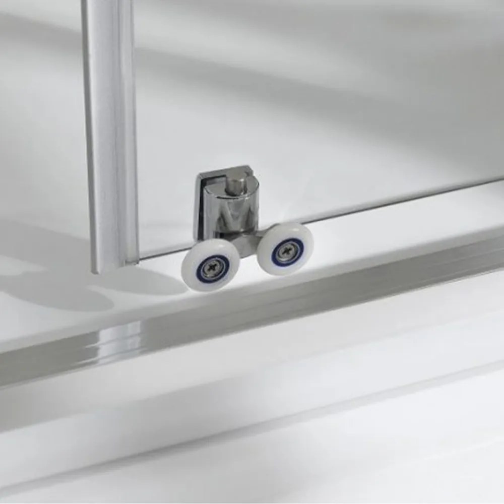 Cabină de duș cu ușă glisantă pătrată Apollo cu înveliș Easy Clean, fără cădiță de duș