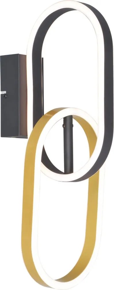 Zuma Line W241145502 - Lampă de perete LED RAVON 2xLED/12W/230V neagră/aurie