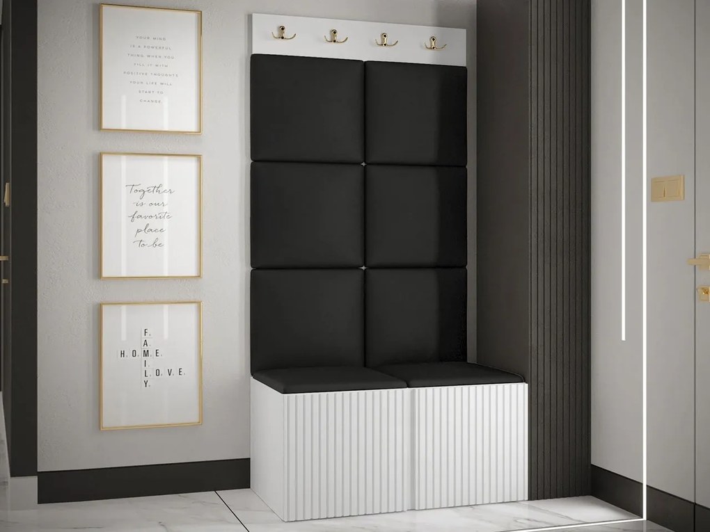 Mobilier hol Tewarota Slim IV (Alb + Negru) . 1104854