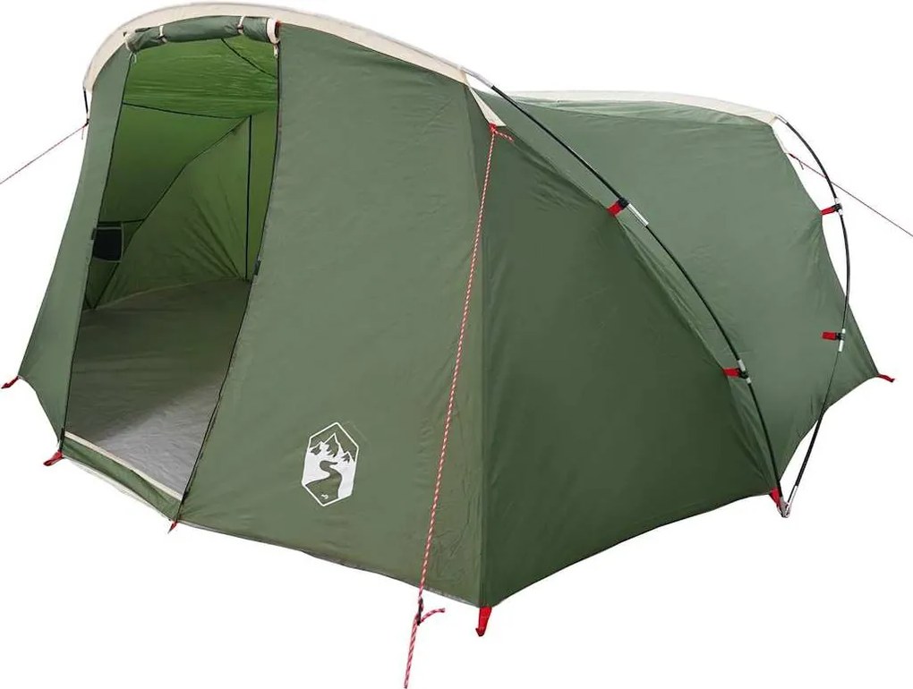 vidaXL Cort tunel pentru 4 persoane Verde și alb 318 x 275 x 140 cm