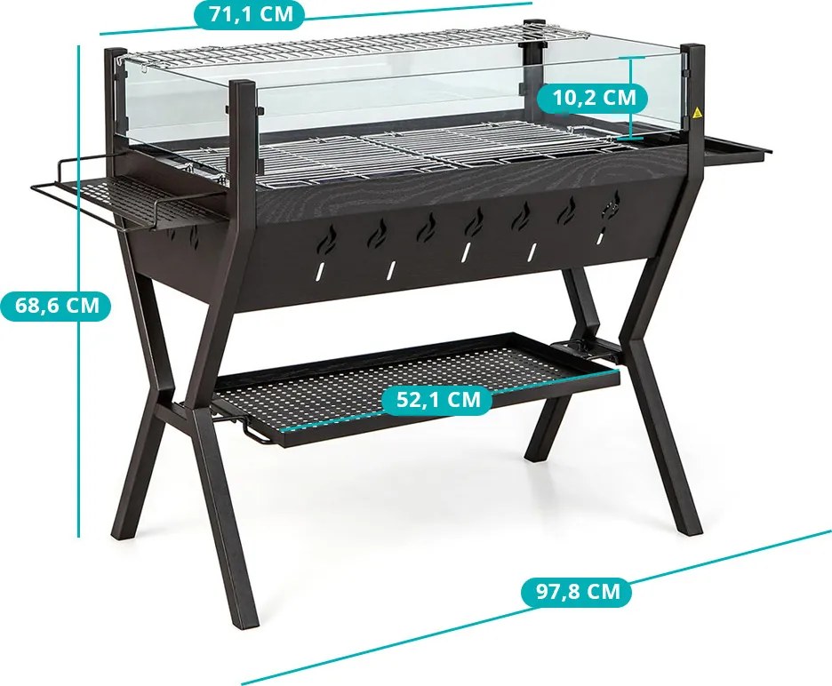 Grătar pe cărbune cu grătare