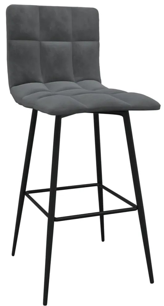 338635 vidaXL Scaun de bar, gri închis, catifea