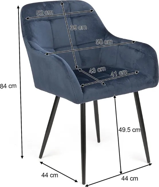 Fotoliu de dining verde inchis LOREN VELVET cu picioare negre