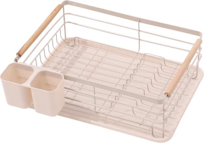 Resigilat: Uscator de vase Rosberg R53000N, 43x31.5x14 cm, Tava detasabila, Manere din lemn, Bej