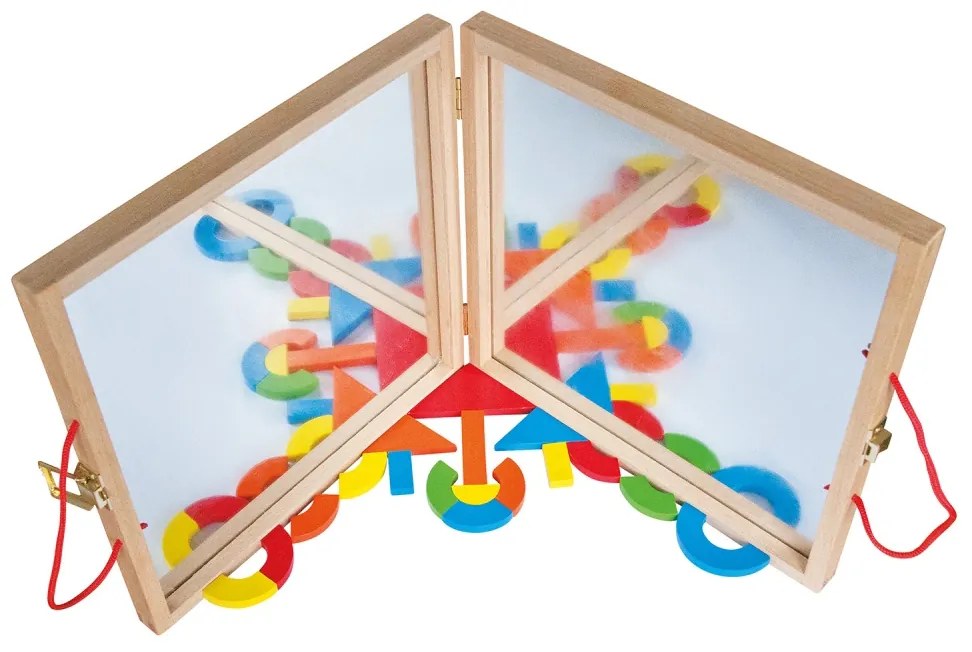 Jucarie din lemn - Tabla magnetica cu forme geometrice