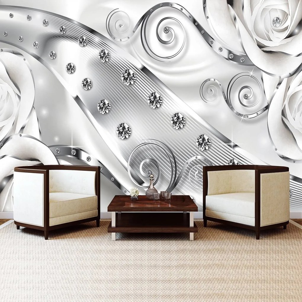 Fototapet - Ornament luxos cu diamante (254x184 cm)