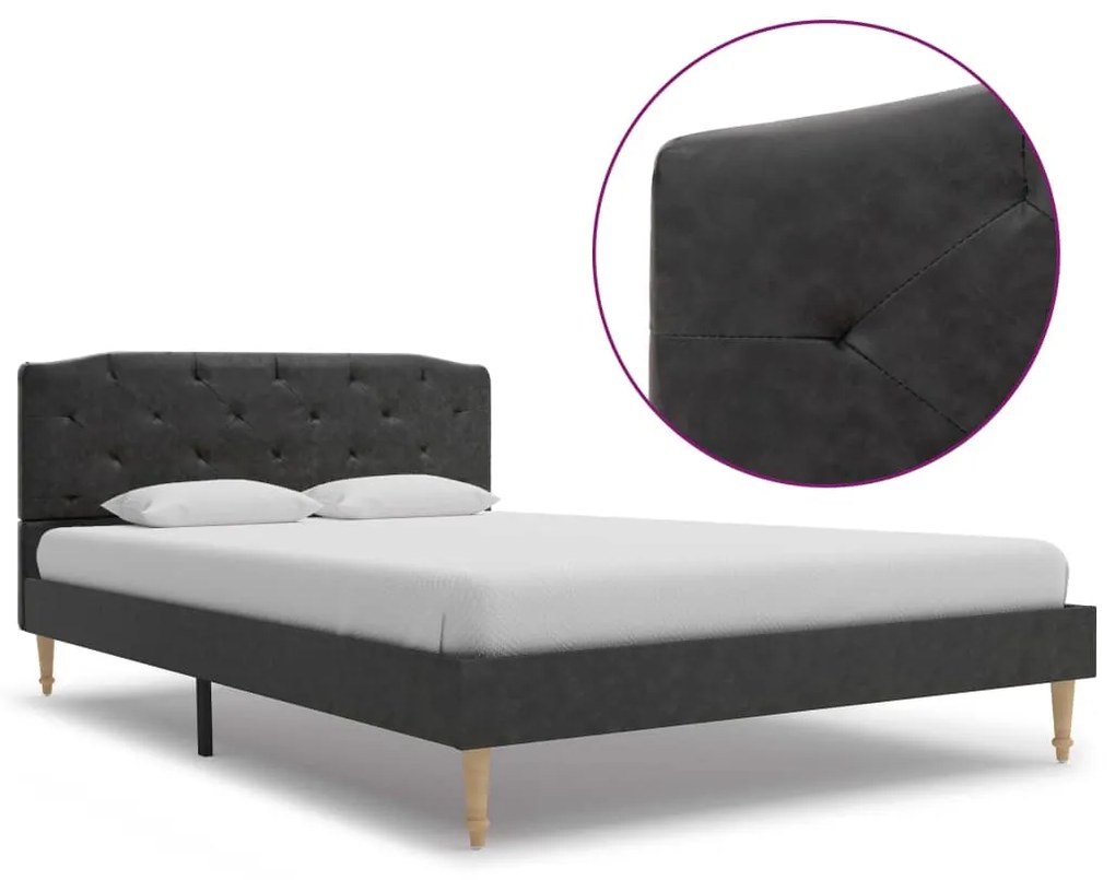 280548 vidaXL Cadru de pat, negru, 120 x 200 cm, material textil