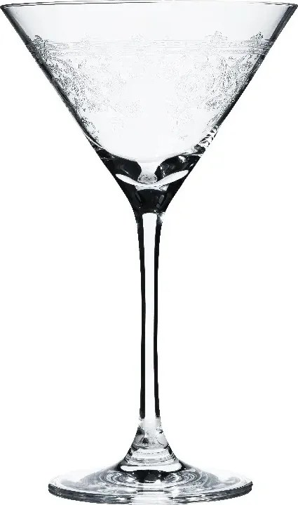 Pahar de martini din sticlă, transparent, cu model în spirală gravat, 210 ml, 18 x 11 cm, „Joséphine”