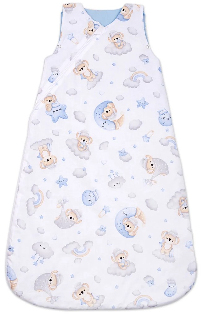 Sac de dormit copii din bumbac reglabil 0-24 luni Kidizi Koala Dreams Blue, 1 tog