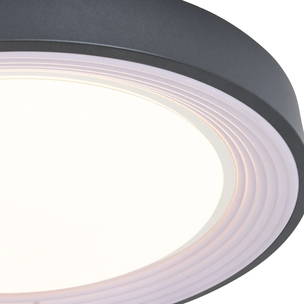 Plafonieră modernă gri cu alb 48cm incl. LED Dimmable RGB - Kanton
