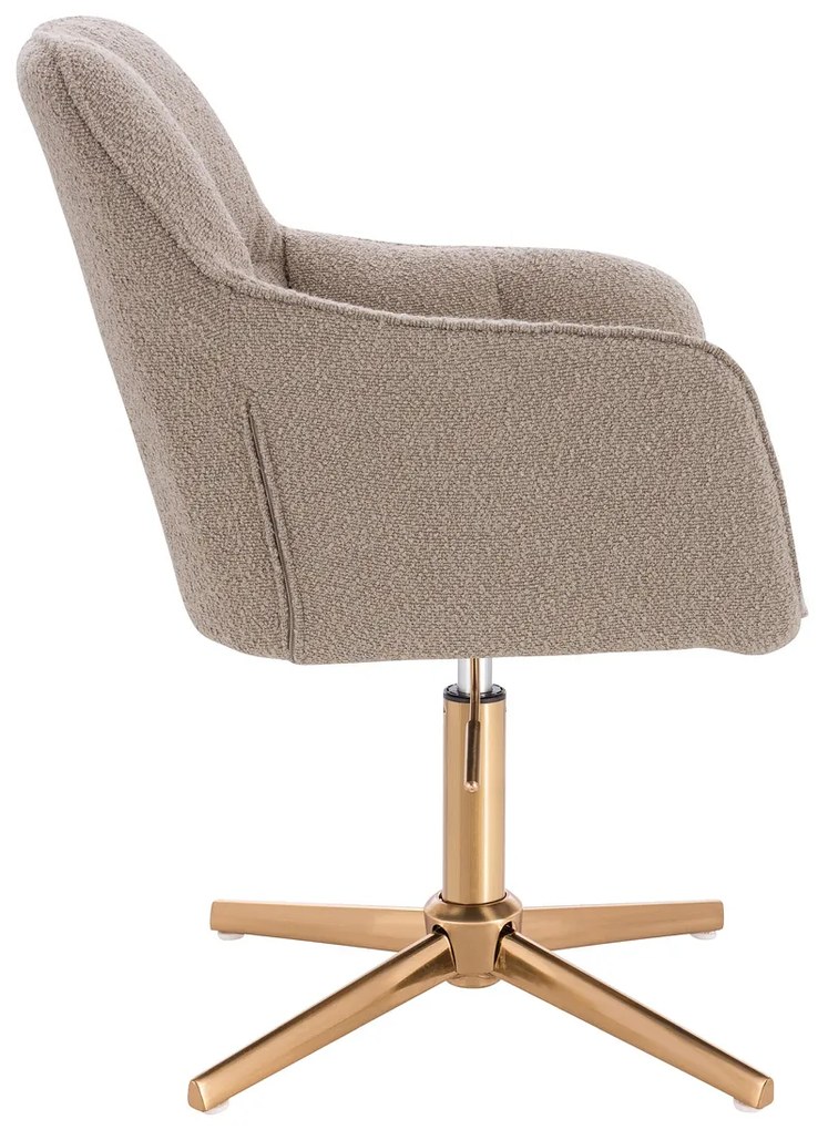HR550CROSS Scaun Latte Boucle cu Bază Aurie