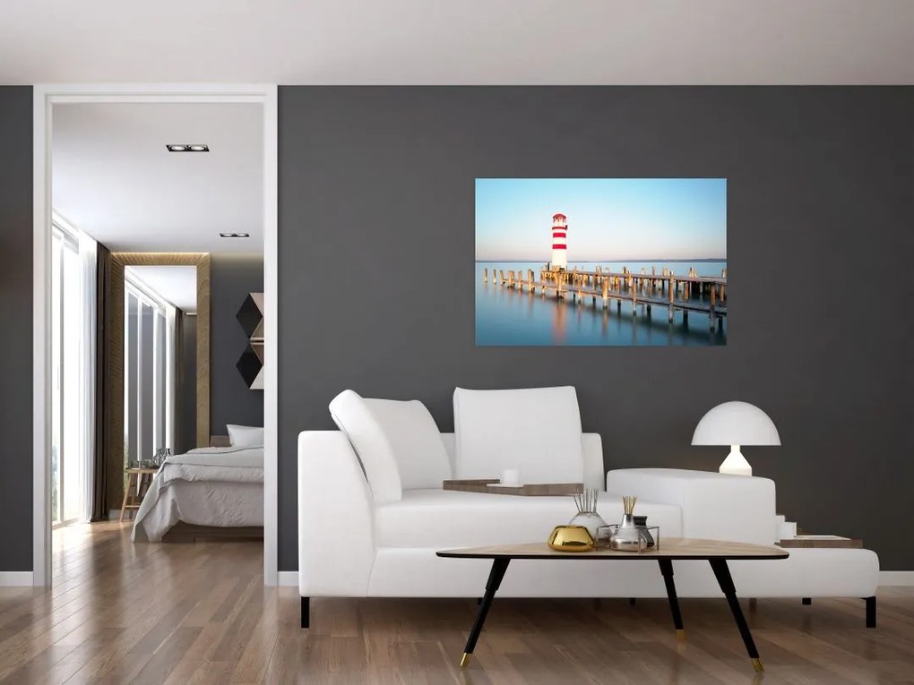 Tablou cu far la răsărit de soare (90x60 cm)