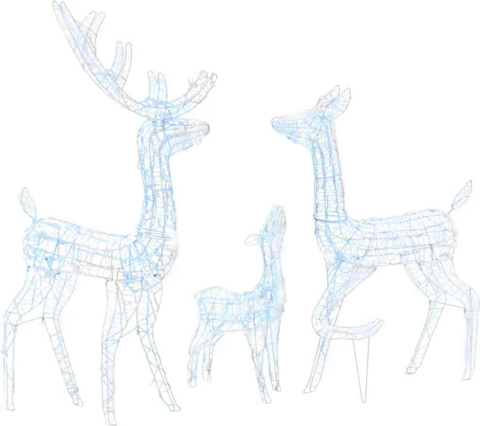 vidaXL Decorațiune de Crăciun familie reni 300 LED-uri alb rece acril