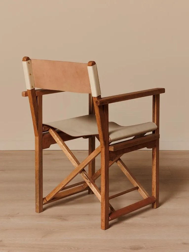 Scaun dining, pliabil, din piele naturala, Woody