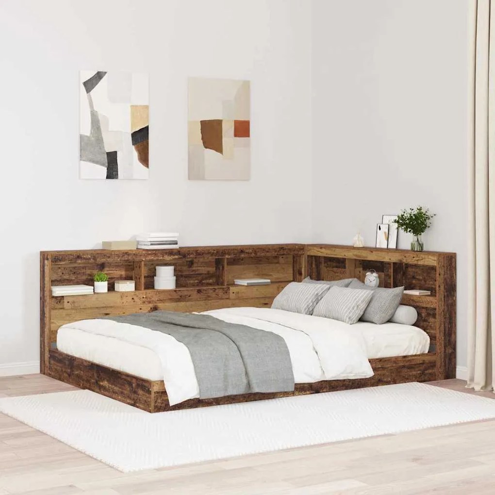vidaXL Tăblie de depozitare cu raft Lemn vechi 140 cm Lemn compozit